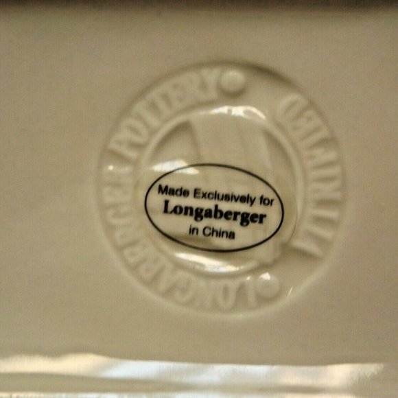 Longaberger Pottery Woven Traditions Heirloom Ivory Small Loaf Dish - Picture 11 of 11